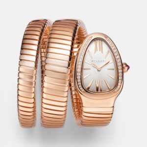 Serpenti Tubogas 35mm rose gold watch with diamonds and quartz