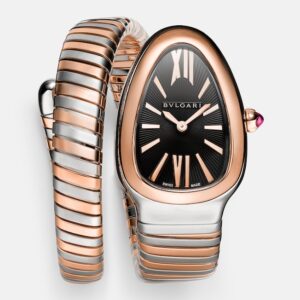 Serpenti Tubogas 18kt rose gold and stainless steel watch