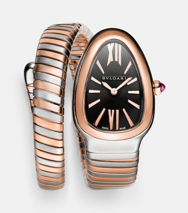 Serpenti Tubogas 18kt rose gold and stainless steel watch