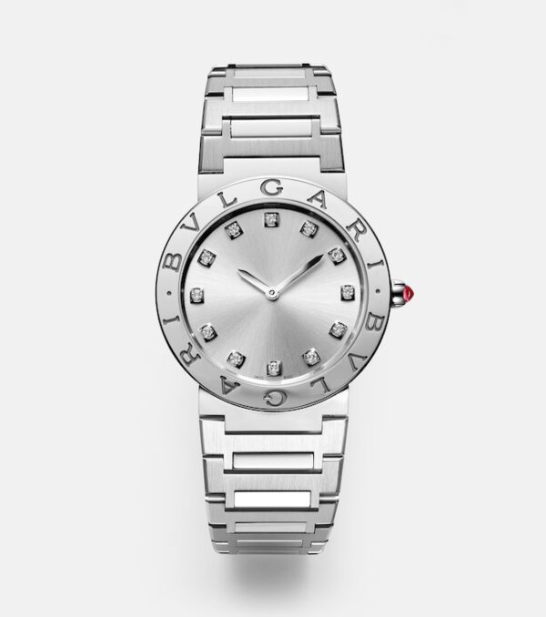 Bvlgari Bvlgari Lady 33mm stainless steel watch with diamonds and rubellite
