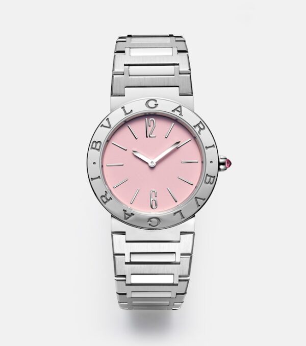 Bvlgari Bvlgari 33mm stainless steel watch with rubellite