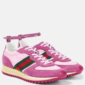 Nora Web Stripe suede sneakers