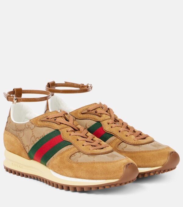 Re-Motion Web Stripe suede sneakers