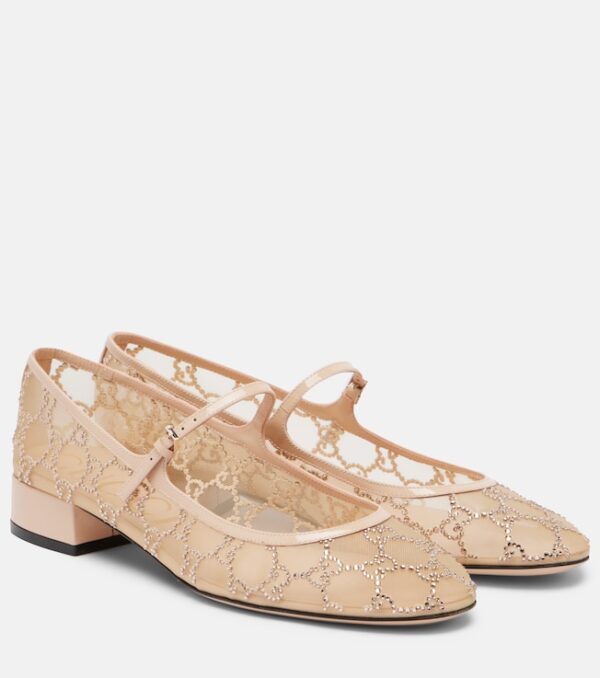 Charline GG mesh Mary Jane flats